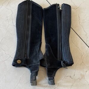 Black Riding Half Chaps with Zipper